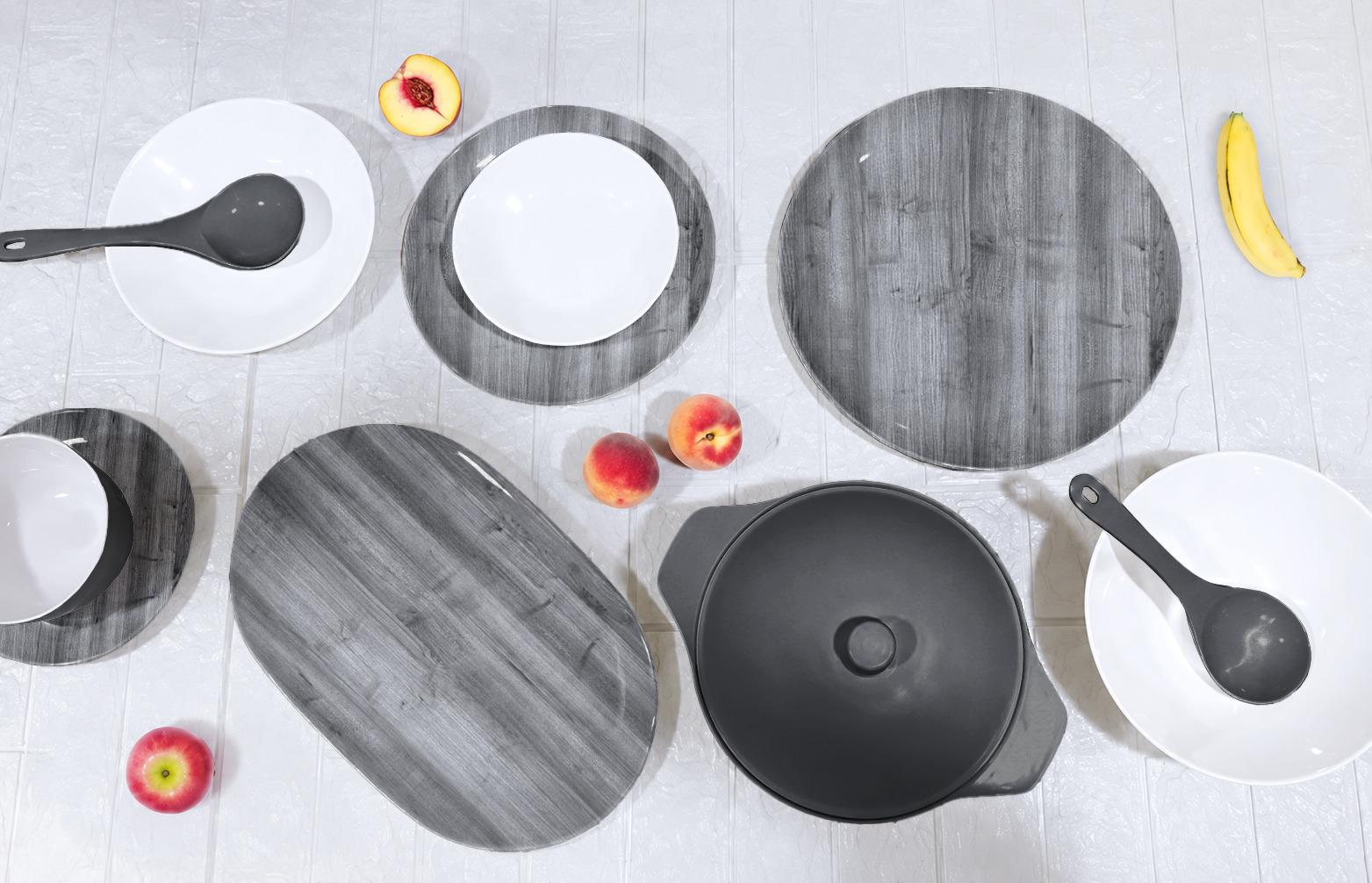 Black wooden on white