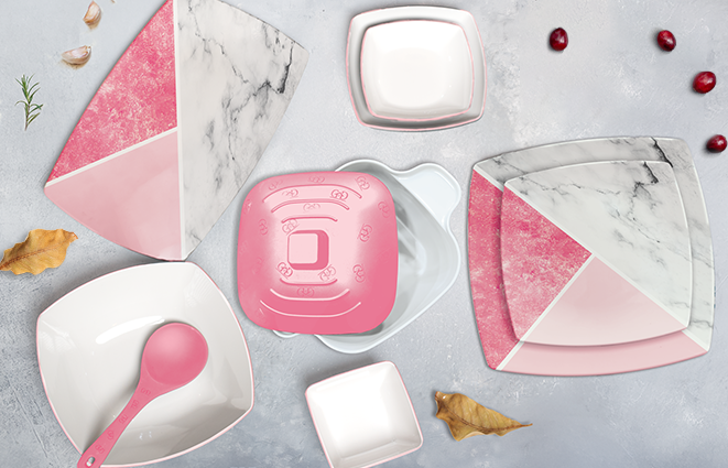 Curvy marble in pink