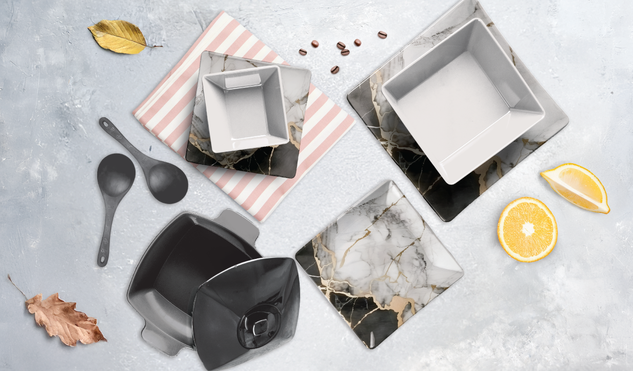 Golden marble in black